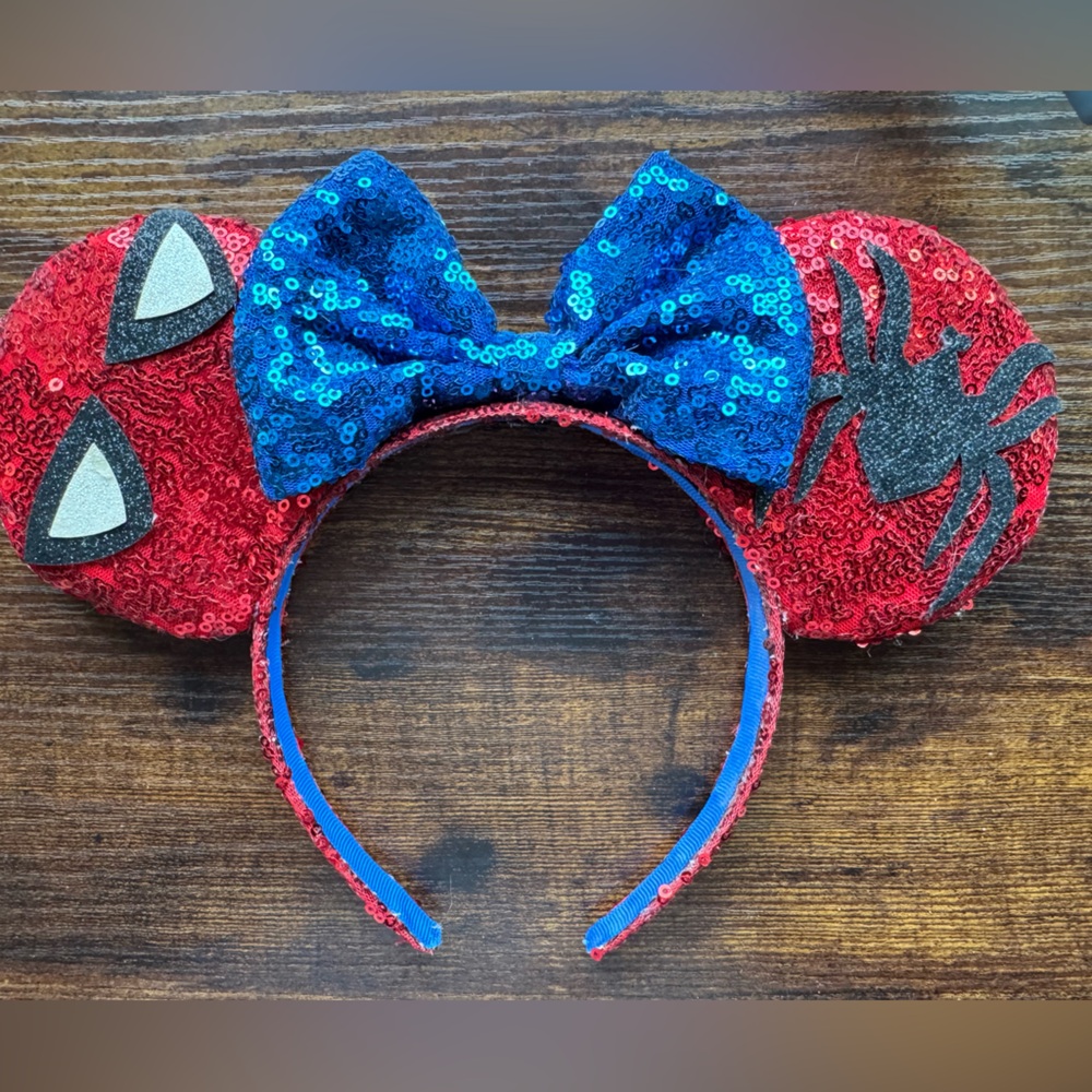 Sequin Spider-Man Inspired Minnie Ears Headband - Disneybound